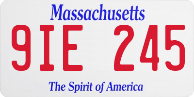 MA license plate 9IE245