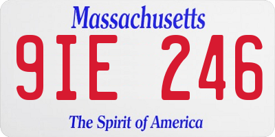 MA license plate 9IE246