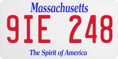 MA license plate 9IE248