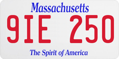 MA license plate 9IE250