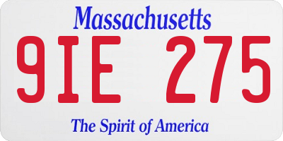 MA license plate 9IE275