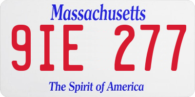 MA license plate 9IE277