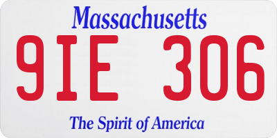 MA license plate 9IE306