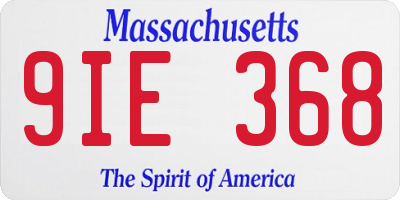 MA license plate 9IE368