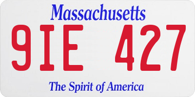 MA license plate 9IE427