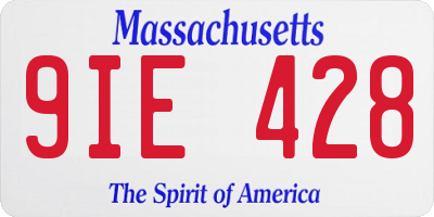 MA license plate 9IE428