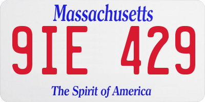 MA license plate 9IE429