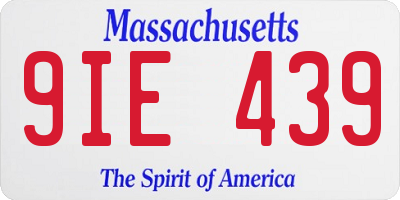 MA license plate 9IE439