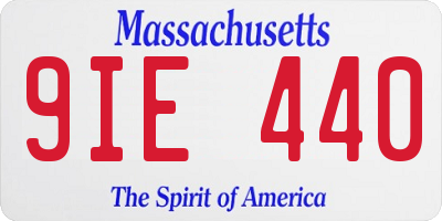 MA license plate 9IE440