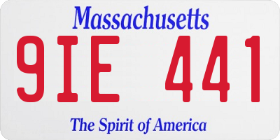MA license plate 9IE441