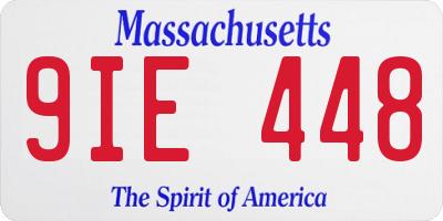 MA license plate 9IE448