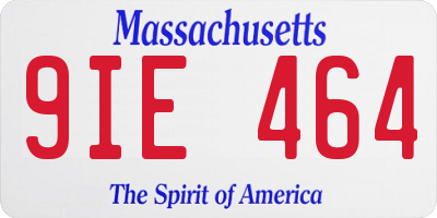 MA license plate 9IE464