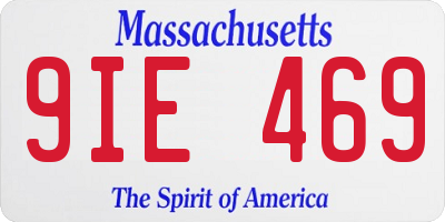 MA license plate 9IE469