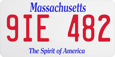 MA license plate 9IE482