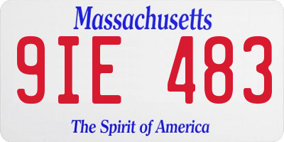 MA license plate 9IE483