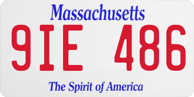 MA license plate 9IE486