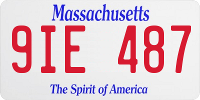 MA license plate 9IE487