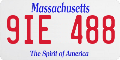 MA license plate 9IE488