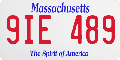 MA license plate 9IE489