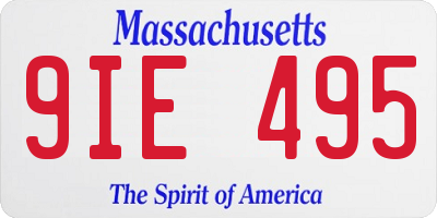 MA license plate 9IE495