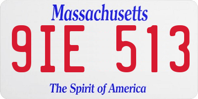 MA license plate 9IE513