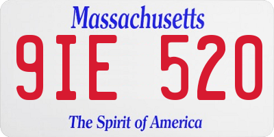 MA license plate 9IE520