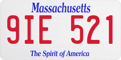 MA license plate 9IE521