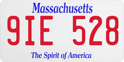 MA license plate 9IE528