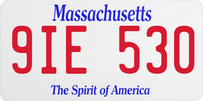 MA license plate 9IE530