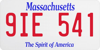 MA license plate 9IE541