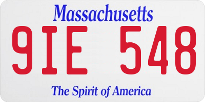 MA license plate 9IE548