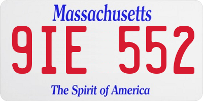 MA license plate 9IE552