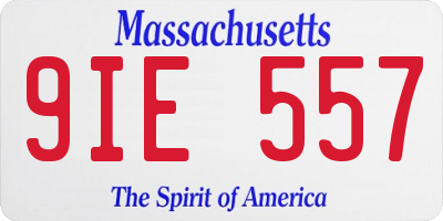 MA license plate 9IE557