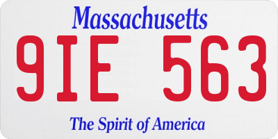 MA license plate 9IE563