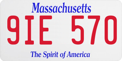 MA license plate 9IE570