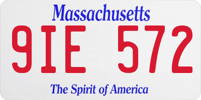 MA license plate 9IE572