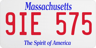 MA license plate 9IE575