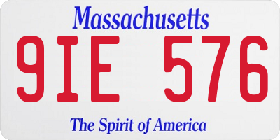 MA license plate 9IE576