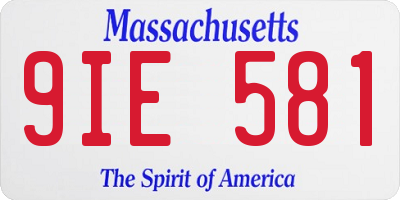 MA license plate 9IE581
