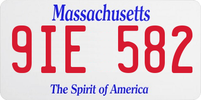 MA license plate 9IE582
