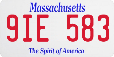MA license plate 9IE583