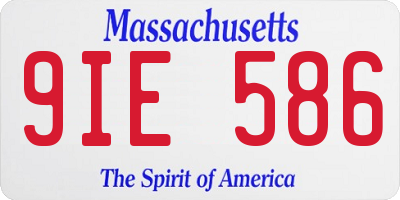 MA license plate 9IE586