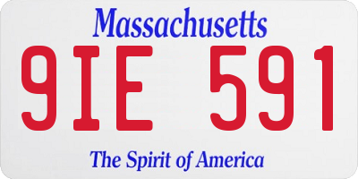 MA license plate 9IE591