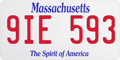 MA license plate 9IE593