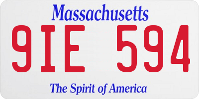 MA license plate 9IE594