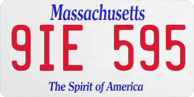 MA license plate 9IE595
