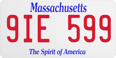 MA license plate 9IE599