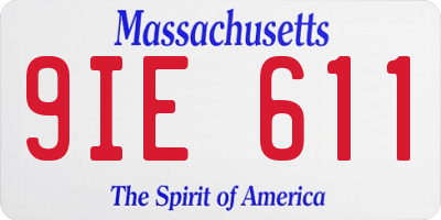 MA license plate 9IE611