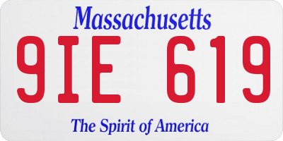MA license plate 9IE619