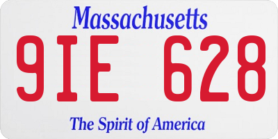MA license plate 9IE628